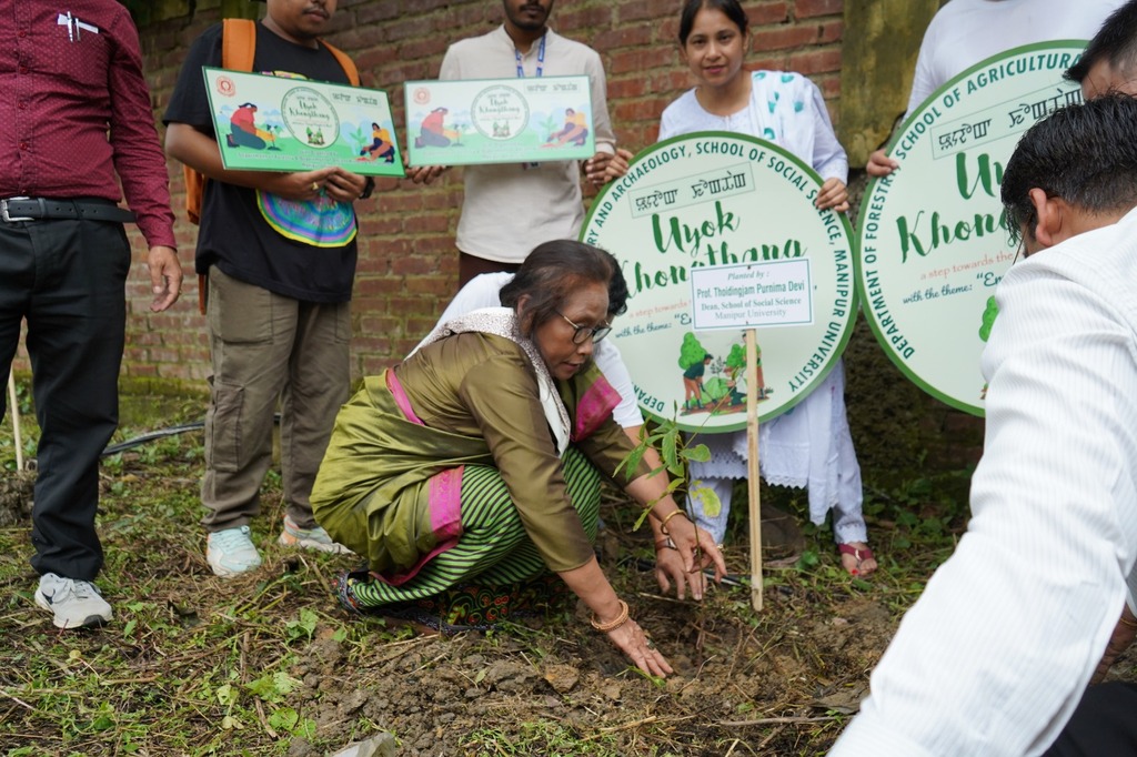 MU_Forestry's tweet photo. Great Effort. Committed to conserve The genepool of forest resources of Manipur, The Department of Forestry @ManipurUniverse has been observing Uyok Khongthang event since 2024 to promote the campaign #Plant4Mother,   "Emagi Mingda U-Thasi" https://t.co/djWkVbXfMT