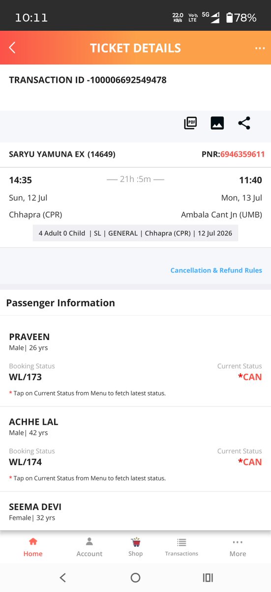 Psaini95182's tweet photo. @RailwaySeva @spjdivn But , I hv to reach umb by 13/7 noon
What should I do now?
Can you guys help me out? Please 🥺
Both tickets are attached. https://t.co/Gt9uxpppi2
