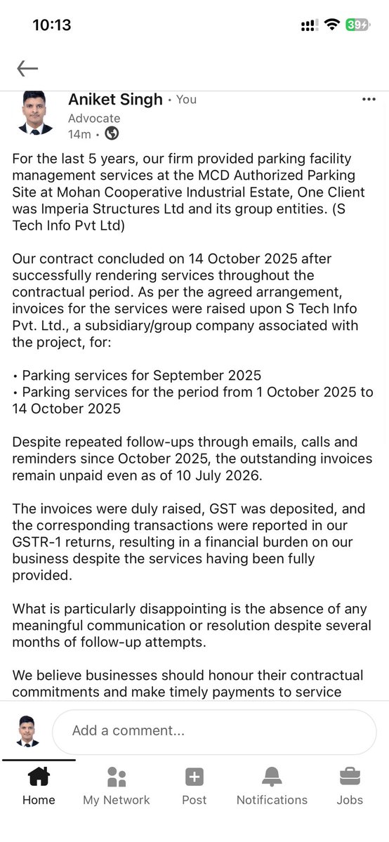 aniket1100's tweet photo. @imperiagroup Pay your outstanding dues first to the vendor. Already paid the GSTR1 Amount from the pocket.
#PaymentDelay #RealEstate #Vendor #Corporate #MSME #CommercialDispute #CorporateGovernance https://t.co/UQjN1TPXQG