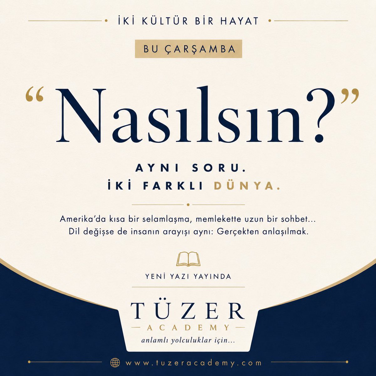 ibrahimtuzer's tweet photo. “Nasılsın?”

Aynı kelime.

Ama bazen aynı anlamı taşım��yor.

Bir kültürde kısa bir selamlaşma,

Bir başka kültürde uzun bir sohbetin başlangıcı.

Peki çocuklarımız iki dil öğrenirken,
iki farklı “Nasılsın?“ı da
öğreniyor olabilir mi?

https://t.co/gHMRGHaiKP

anlamlı yolculuklar https://t.co/HrjNzX4AKT