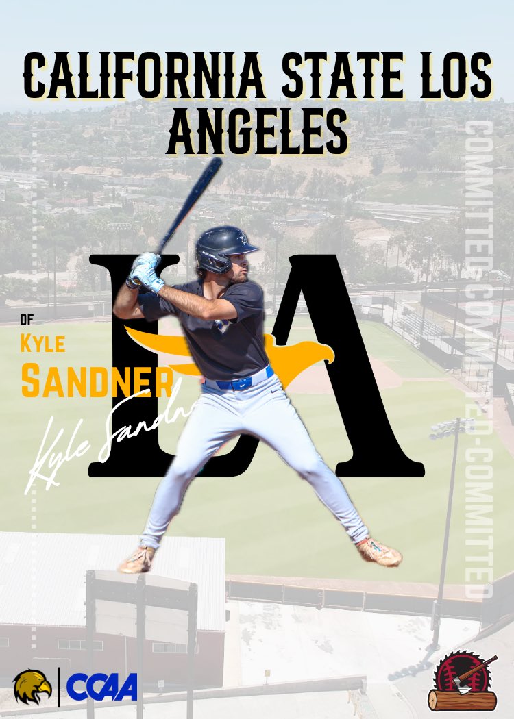 SandnerKyle's tweet photo. I am excited to announce my decision to commit to Cal St LA! I want to thank my family, coaches, everyone else who has helped me along the way! Go Eagles! 
@mbergandi 
@SJDCBaseball 
@FatherOf4Lunas 
@Coach_Enriquez 
@SIDHUHARMEN https://t.co/TqfvGUjccP