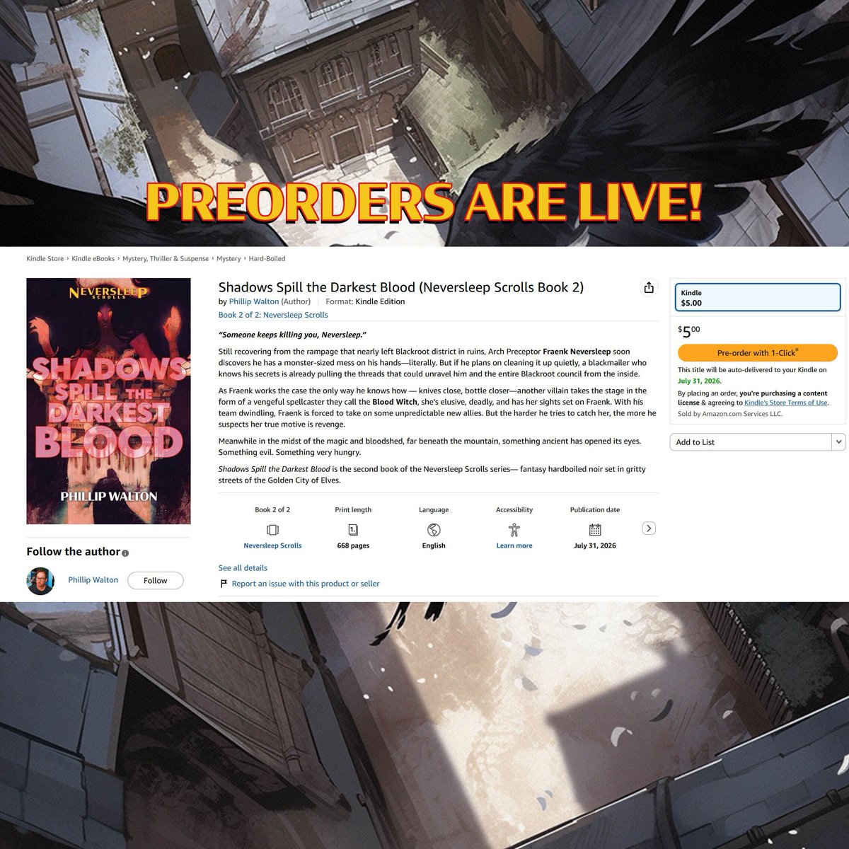 Fireandknife's tweet photo. Want to make an incredible difference in the launch of my book? The preorder is live for Kindle Edition. Get your copy now and get the book delivered to you on launch day!
#preorder #booktwo https://t.co/gjrQhFBeA7