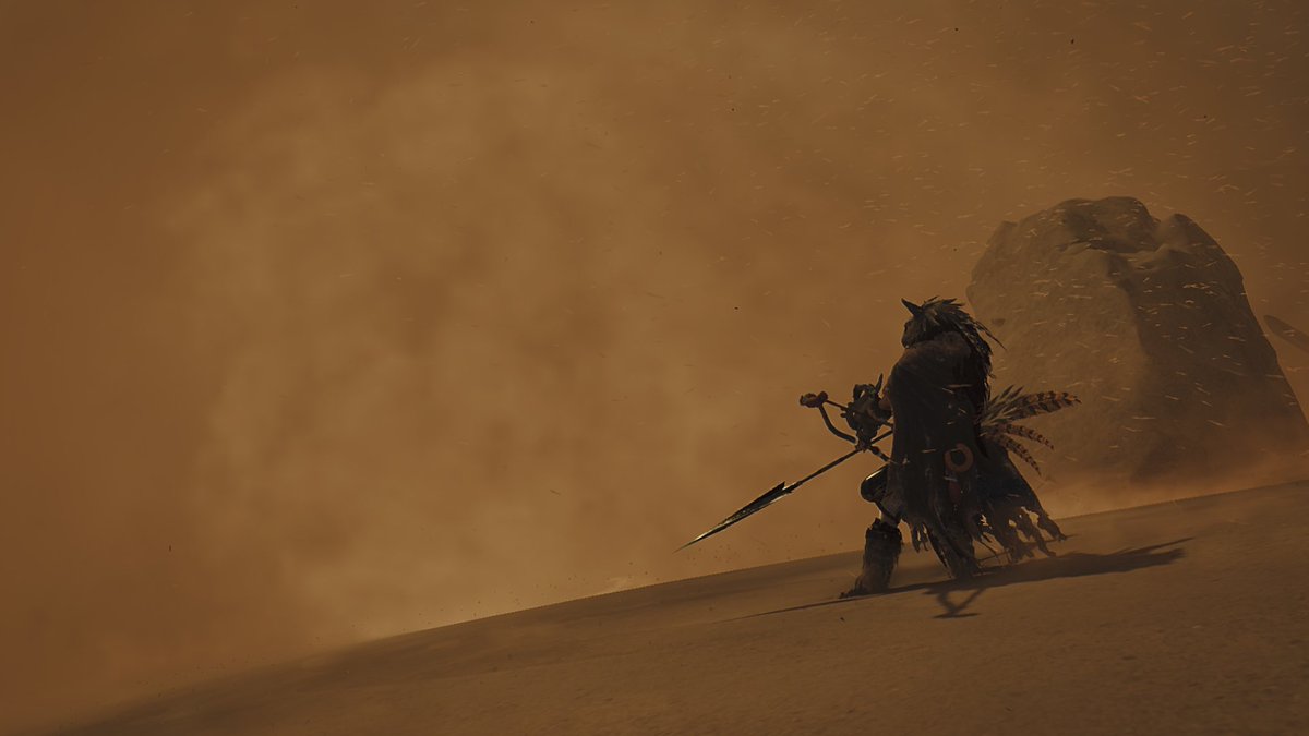KinjuNoob's tweet photo. The desert storm is so cool, I hope Kushala brings this effect for the whole windward plains https://t.co/D2XwjZk1D5