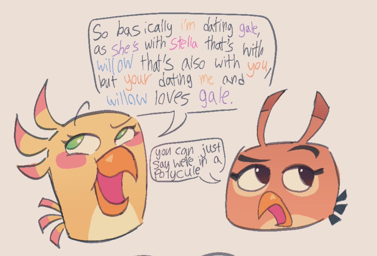 Cream_sodasauce's tweet photo. you get both #stillow idk what to name their polycule #angrybirds https://t.co/4MeFT3KKXa