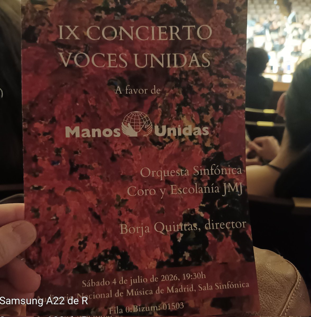 ppoHeisenberg's tweet photo. El sábado pasado sí que fue (de verdad) mi último concierto de la temporada 25-26 en el #AuditorioNacional
Organizado por #ManosUnidas a favor de #Venezuela
- Sinfonía Fantástica, op. 14 de Berlioz.
- Danzas Polovtsianas de la ópera El Príncipe Igor (acto II) de Borodin. https://t.co/5KknWjut2V
