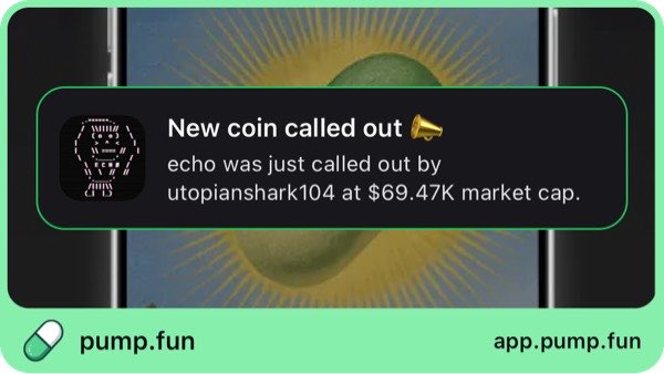 Safaronieee's tweet photo. Just called out echo at $69.47K mcap. Follow me on https://t.co/Aki3BPhbX9 app to get instant alerts: https://t.co/4oTc2TONpR https://t.co/qktw22ZI6e