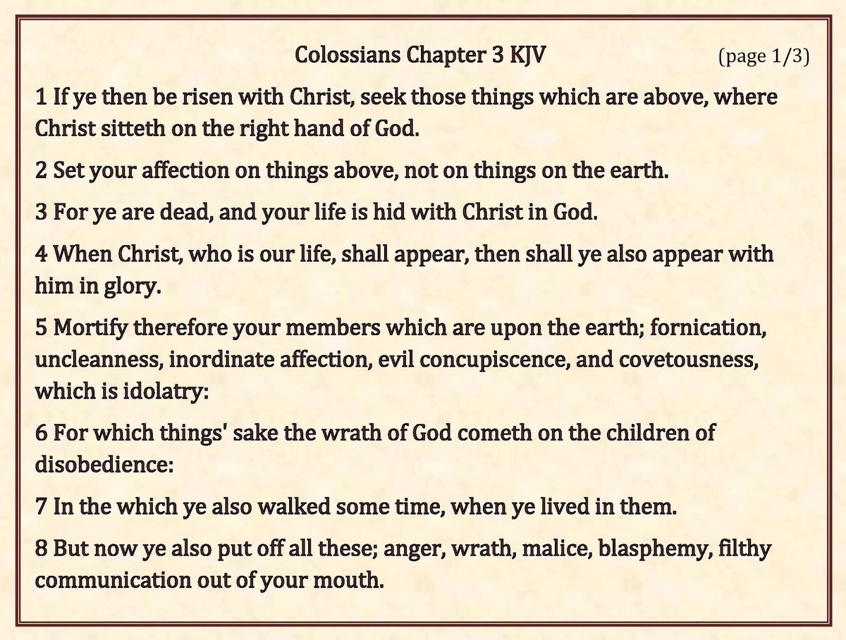 kingjamesonline's tweet photo. “When Christ, who is our life, shall appear, then shall ye also appear with him in glory.” Colossians 3 KJV (3/3) #sabbath #sabbathsermon #sabbathsermonsaturday #churchofGodonline https://t.co/ZathXiJYYx