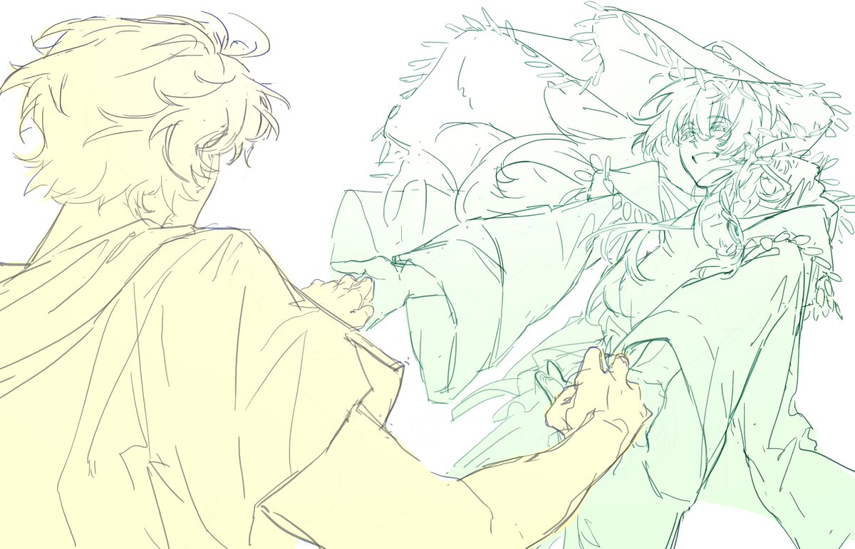 anhdi_'s tweet photo. This is based on @reirei_cx08's plot.
​Overall, this is a story about Ratio meeting Kakavasha in a happier life, while "his Aventurine" is already gone.

#ratiorine https://t.co/kgx5HRMGHx