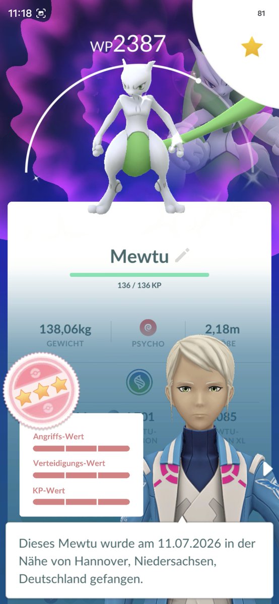 00LLE0's tweet photo. Go Fest Day 1 was quite a success 😇
2 more hundo Mewtwos https://t.co/O15xfOk753