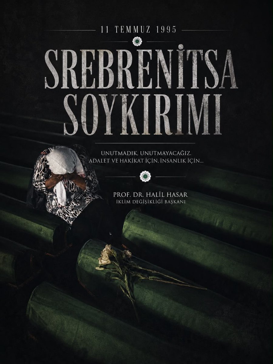 Halil_Hasar's tweet photo. 11 Temmuz 1995…

31 yıl önce bugün Srebrenitsa’da insanlık vicdanını kaybetti.

#Srebrenitsa Soykırımı’nda katledilen binlerce Boşnak kardeşimizi rahmetle yâd ediyor, geride kalan kardeşlerimizin acısını yürekten paylaşıyoruz.

Rabbim bir daha hiçbir millete Srebrenitsa gibi bir acı yaşatmasın.