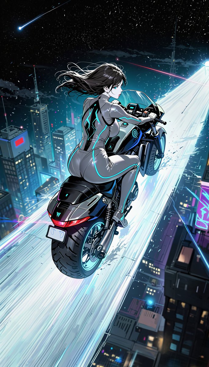 WFTverse's tweet photo. I wanted to do a different scenario, but I felt like a ride above town by myself. #scifisaturday #wiifit #aigen #aiart https://t.co/62laLlnDBN