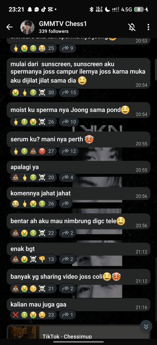 Dungjangholic's tweet photo. INI SIH KETERLALUAN, udah aku dm di t*ktok dan dia yerus terusan ngirim link saluran dia, dan ternyata isinya.. BIKIN MARAH BGT! dia fikir keren bikin sl kaya gini? AYO BANTU VIRALIN GUYS, INI MAH UDAH KELEWAT BATAS. #perthtnp #chenRcj #Surfjava https://t.co/y6MtUBxJVm