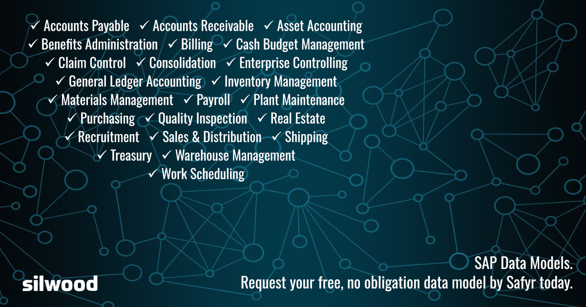 Silwood_Safyr's tweet photo. SAP data models. Request your free, no obligation data model by Safyr today. https://t.co/8QsmrYG2Ph #DataTable #DataModel #DataModeling https://t.co/0ym68cE7ov