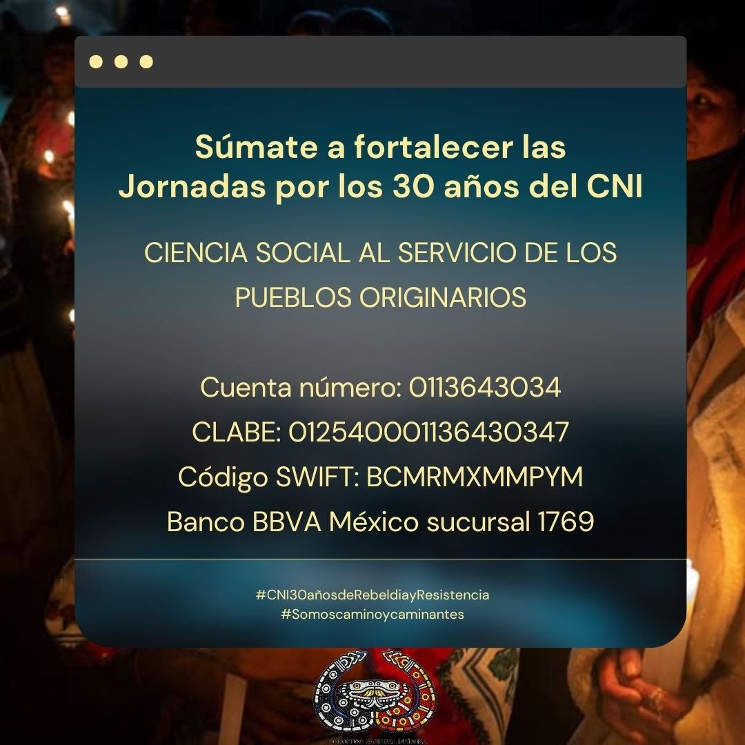 CNI_Mexico's tweet photo. Espejo 7. Del territorio autónomo de Azqueltán: Sin dar pasos atrás en la defensa de su tierra y haciendo crecer la autonomía como único camino, la comunidad tepehuana y wixárika de San Lorenzo de Azqueltán, municipio de Villa Guerrero, Jalisco.
#Somoscaminoycaminantes https://t.co/GvpcoGOiA7