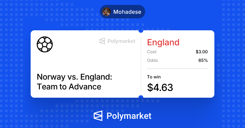 mohadese1998's tweet photo. I just put my money where my mouth is on @Polymarket. https://t.co/AbkWkYpxbk