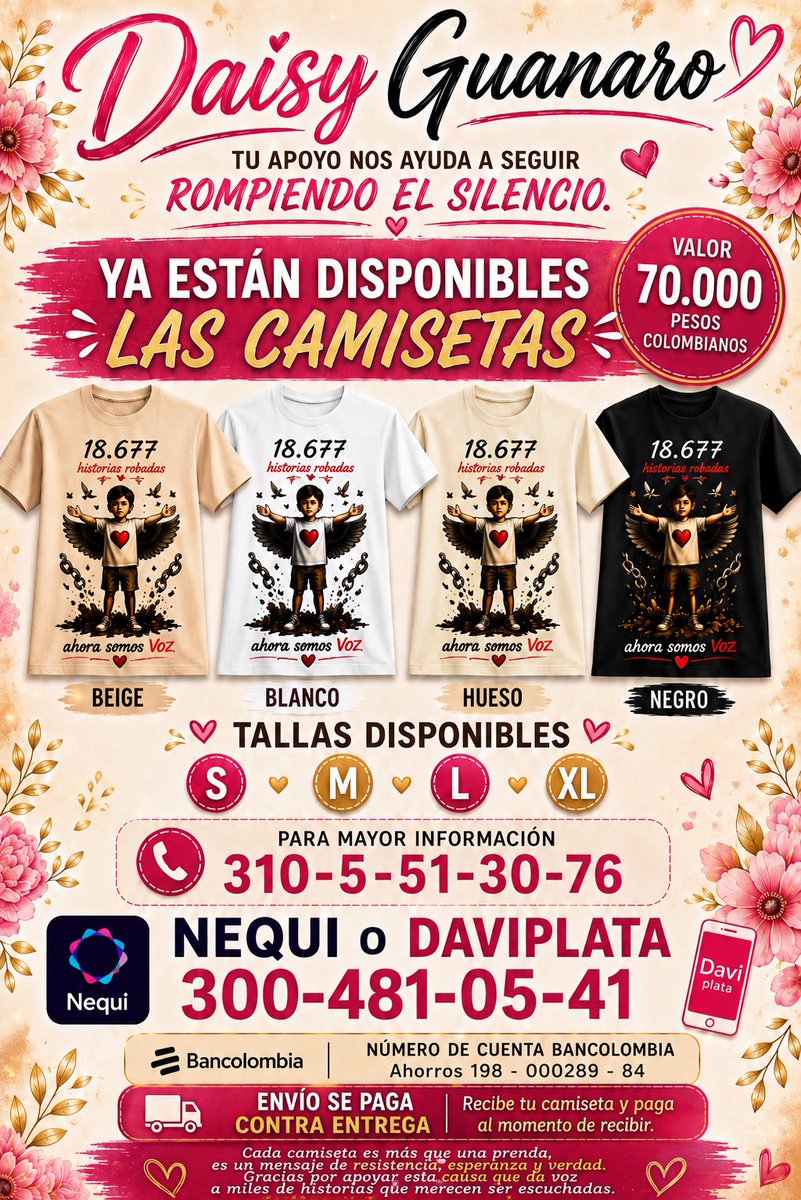 DeisyDorelly's tweet photo. Mientras Timochenko viaja por el mundo, dictando conferencias, las mujeres sobrevivientes seguimos en nuestra causa, luchando por justicia y verdad, pese a toda la persecución. Así que, apóyame comprándome una camiseta. https://t.co/aFxq3LGBir