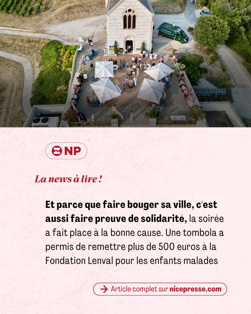 NicePresse's tweet photo. 🤩 Bouge Ta Ville, dont Nice-Presse est partenaire, transforme l’essai en organisant une grande soirée au sommet des vignes de Bellet

💙 Un moment d’échanges autour de la culture qui a permis de récolter des fonds pour la Fondation Lenval, depuis toujours au chevet des enfants⬇️ https://t.co/RUAtpvxlNX