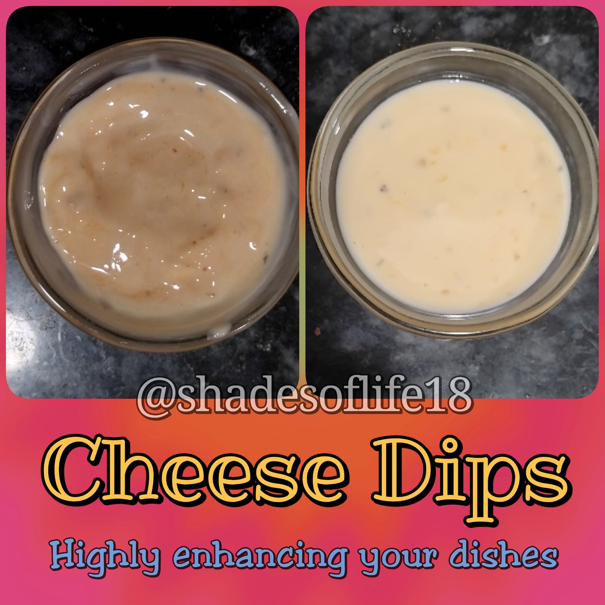 offical_sol18's tweet photo. Today's post
#recipe : #cheese #dips
https://t.co/sVNHXe5XPe
#recipes #recipeshare #cheesy #recipeoftheday #cheeselover #cheesemania #flavourful #schezwan #spicy #mildspicy #tangy #yummy #delicious #tasty #shadesoflife #yum #wow #foodie #FoodMood #FoodFind #foodfriday #healthy https://t.co/iBlVHhbHBd