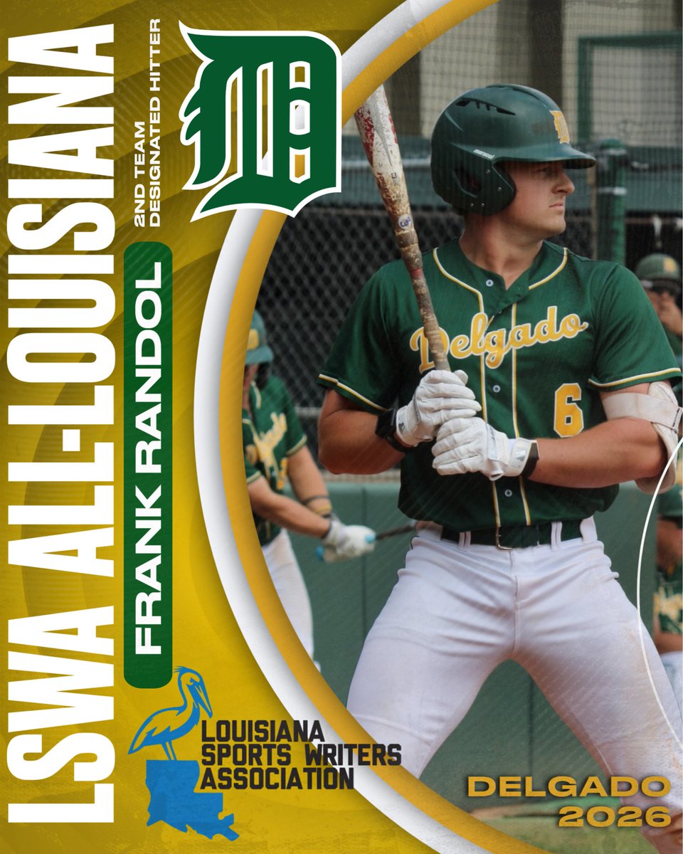 delgadodolphins's tweet photo. Fins Up to sophomore Frank Randol for swinging his way onto the 2026 LSWA All-Louisiana Roster, as voted on by Louisiana’s Sports Writers. 

Frank batted .382 with 38 runs, 42 hits, 10 homeruns, 13 doubles, 3 triples, and 42 RBI. 🐬🆙 https://t.co/fDvOBFBlPz