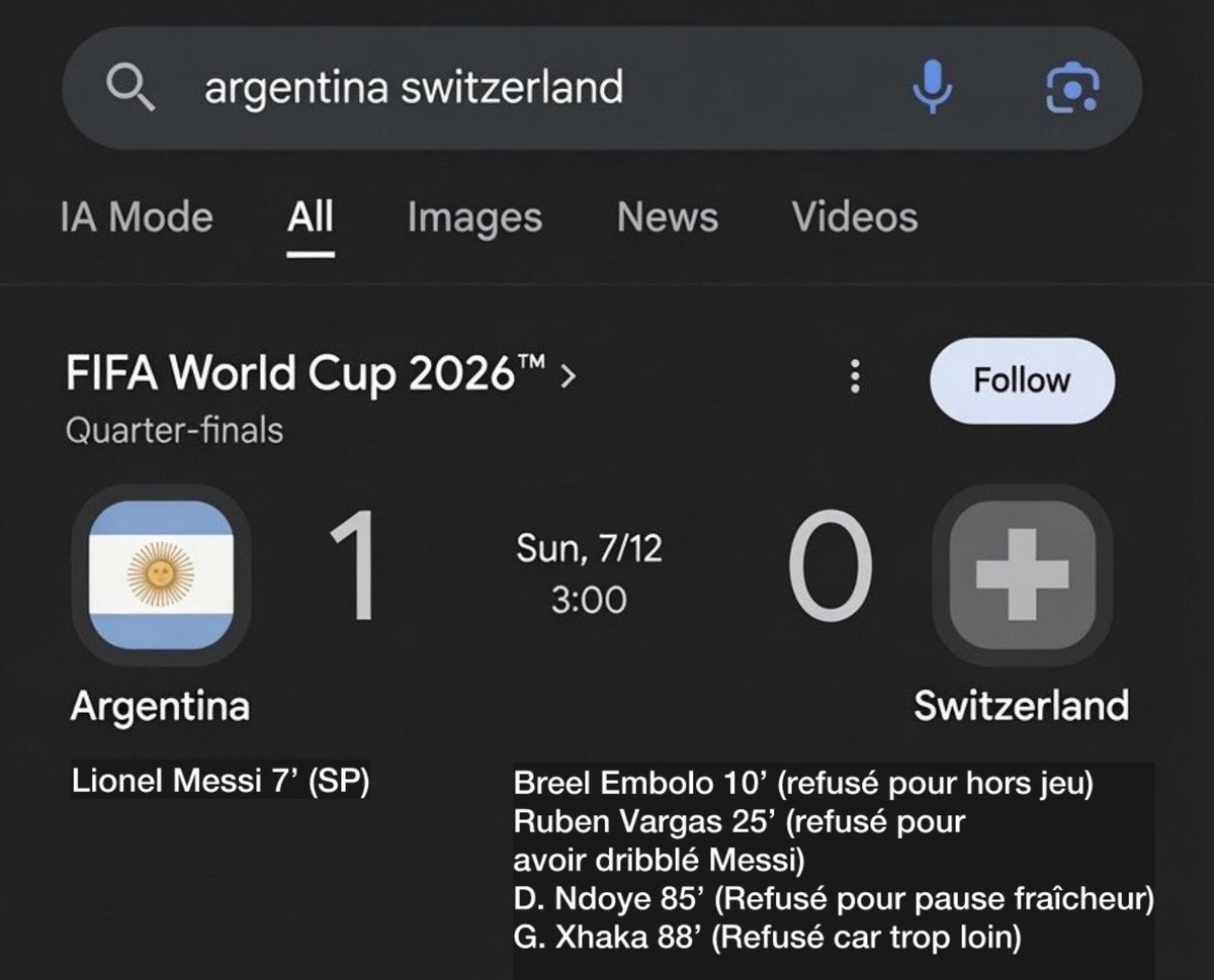ActuFoutreOff's tweet photo. 🚨💣 BREAKING ! Le scénario du match Argentine 🇦🇷 - Suisse 🇨🇭 a fuité 😳

(@LaureBoulard) https://t.co/N5HtUL9TBa