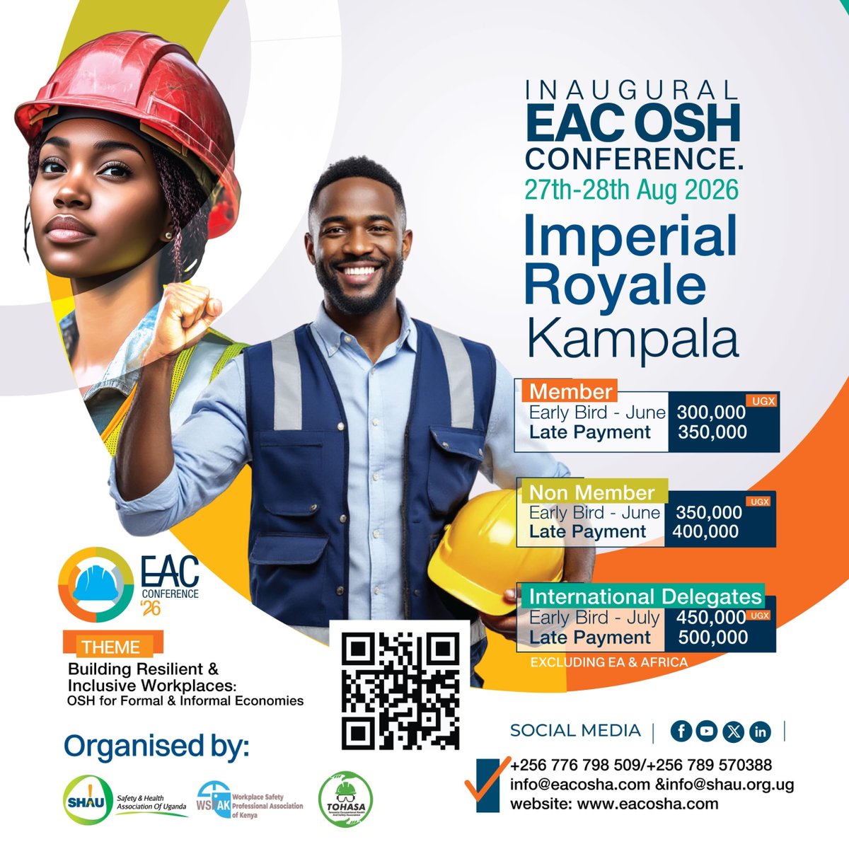 EAC_OSH_Conf's tweet photo. Angelina Nafuna , Logistics &amp; Lifting Safety Expert and General Secretary at @SHAUonline will be attending the Inaugural EAC OSH Conference 2026. 
See you in Kampala? Grab Your 🎟️ https://t.co/Qv2QVTAeTo  

#EACOSH2026 #WorkplaceSafety #SHAU #LiftingSafety  #VestedInSafety https://t.co/qMuzxqxGTi