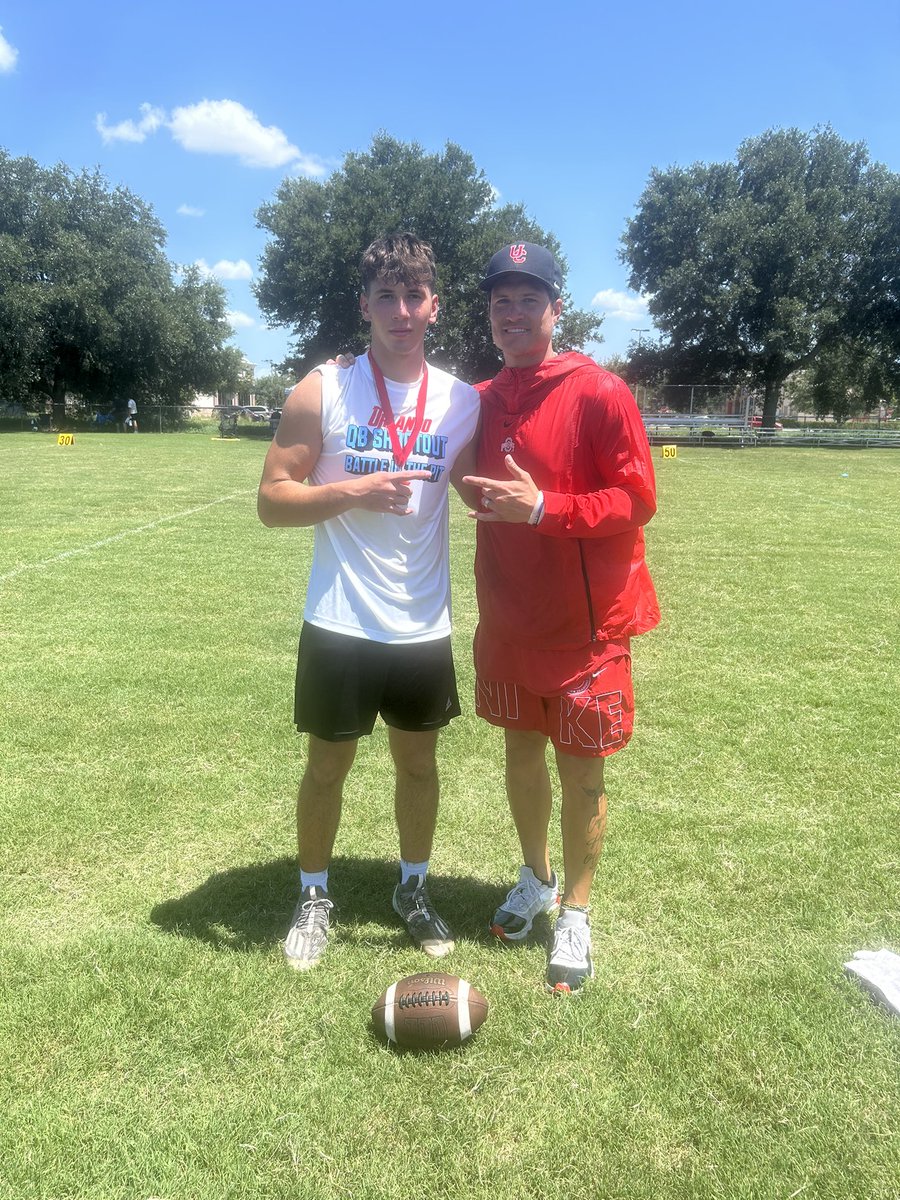 danielproenza7's tweet photo. 2026 ORLANDO QB SHOOTOUT VARSITY WINNER (Fastest 5-10-5, Farthest Deep Ball &amp; Won the QB Competition) @baylintrujillo @Excelspeed12 @BokeyFootball @Coach_Houn @Coach_Graff29 @DEvans345 https://t.co/FUzoED5g3w