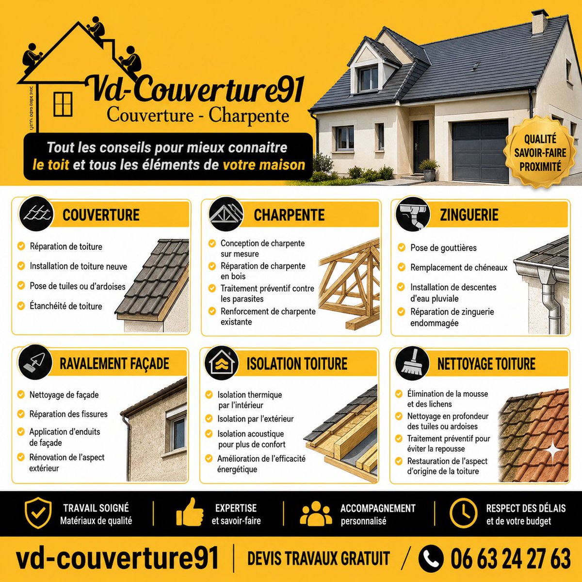 vdcouverture91's tweet photo. @vdcouverture91 https://t.co/NaOJDOB1bS
#Travaux de #couverture, rénovation, #toiture neuve
#Charpente création, rénovation, traitement
#Zinguerie gouttières chéneaux descentes d'eau
#Isolation de toiture
Nettoyage et #démoussage de toiture
Devis gratuit et formulaire de contact https://t.co/leUWCSXn1I