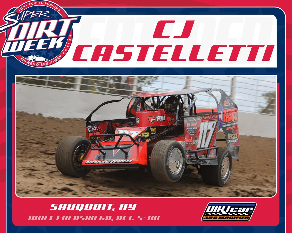 SuperDIRTWeek's tweet photo. The first Super DIRT Week entries are in!

First Big Block: Paul Mancini
First 358 Modified: CJ Castelletti
First Sportsman: Jessica Power

Join them by signing up today 🔽
📝 https://t.co/zdFoRjyiUs
🎟️ https://t.co/2NfrrTETlM https://t.co/zGd3G8pWEp