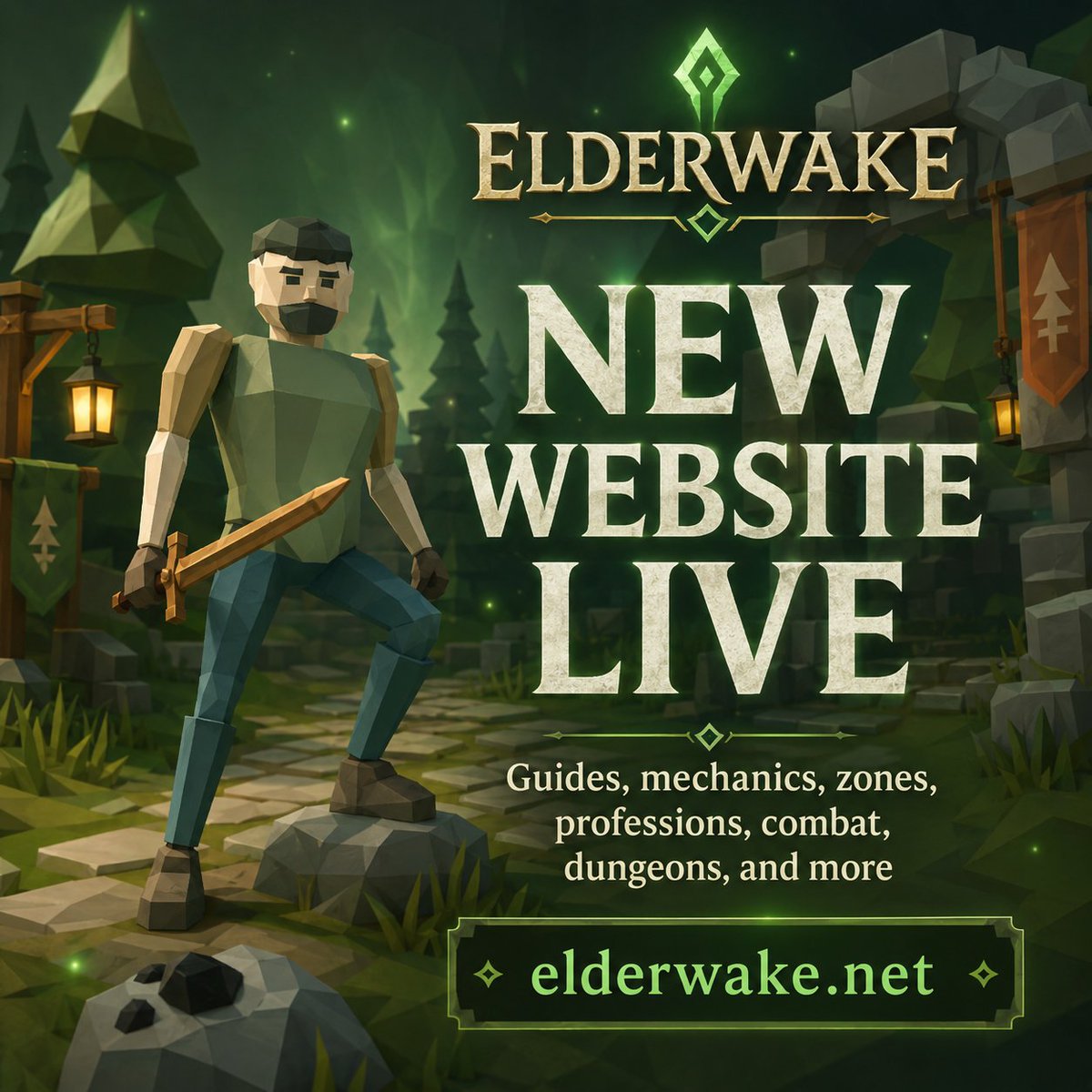 elderwakesol's tweet photo. The new Elderwake website is live 🌲

a home for the game guide, mechanics, zones, professions, combat, dungeons, resources, and everything you need to understand the world.

https://t.co/2ZdS4oPaWj

gather. craft. fight what wakes beneath the wilds.

built on @solana https://t.co/Me65v7DNql