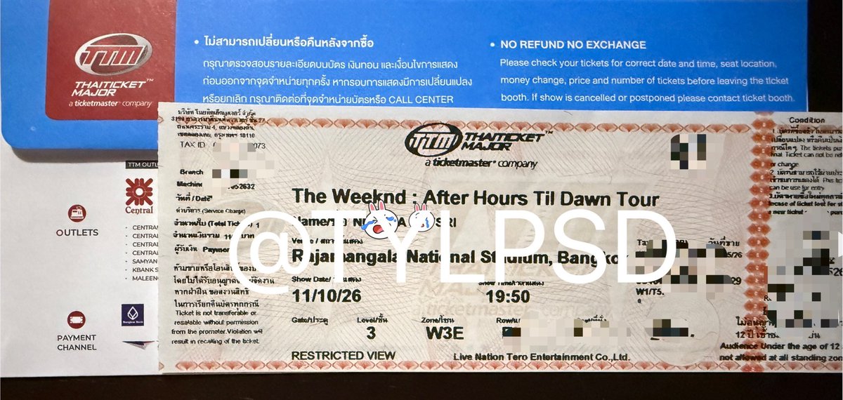 TYLPSD's tweet photo. มีใครยังตามหา บัตรคอน #TheWeekend
ปล่อยบัตรคอนเสิร์ตใบละ 3,500 
วันอาทิตย์ ทั้ง2ใบ โซนE3P W3E ทั้ง2ใบ 
นัดรับได้โซนพระราม2/ ม.พระจอมเกล้าธนบุรี 
มีเหตุจำเป็นบินไปงานแต่งช่วงนั้นอดไป ขอปล่อยแบบงานด่วนงานรีบ 😭 เศร้าว่ะอยากไปเจอAbel https://t.co/2gQ6ciFrYj