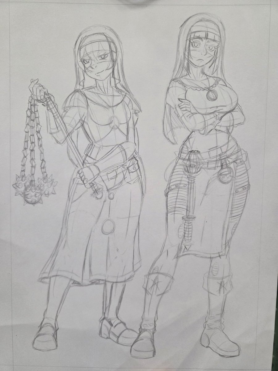 ExpiredGoblogna's tweet photo. Scribblin battle nuns https://t.co/dlPWhuGUIf