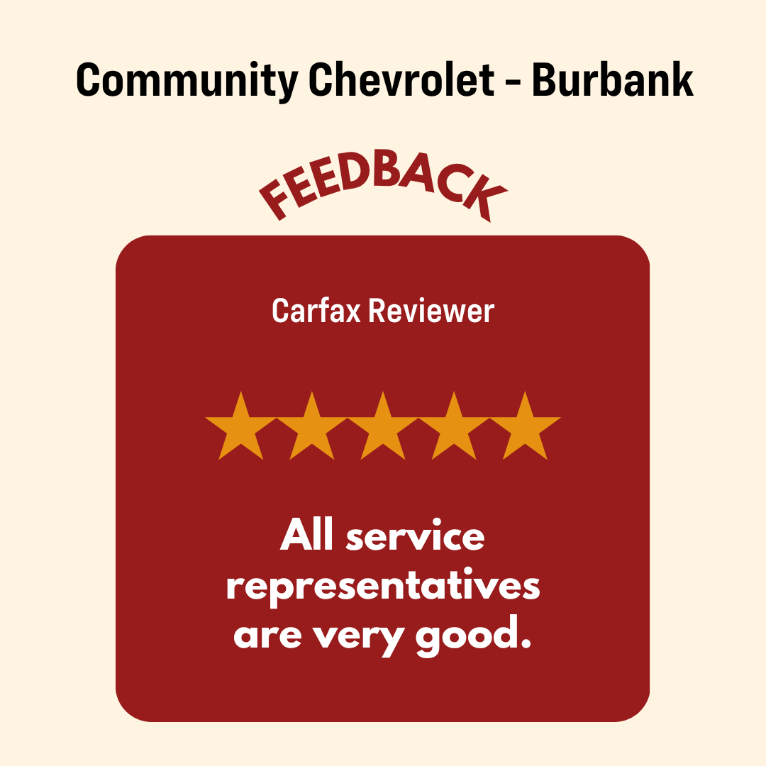 ChevyBurbank's tweet photo. Thank you for your kind feedback about our service team. Our service representatives take great pride in delivering helpful, professional, and attentive support on every visit. We appreciate your trust and look forward to continuing to provide excellent care for your vehicle. https://t.co/Y65i8l8bD4
