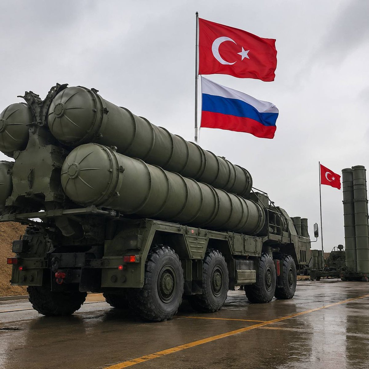 InfoDefenseTur's tweet photo. 🇹🇷 Türk medyası, Ankara'nın Rusya'dan satın aldığı S-400 sistemlerini üçüncü bir ülkeye devrettiğini bildiriyor.

Olası alıcılar arasında Katar veya BAE bulunuyor, ancak resmi bir teyit yok. https://t.co/i9mu6z5U8K
