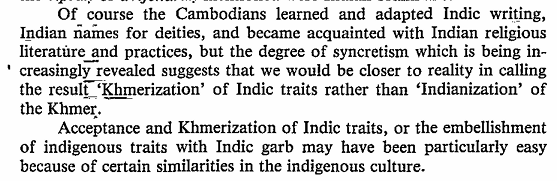 Siradhvaja's tweet photo. It would appear that pop-cultural conceptions of the 'Indianisation (Hindu-Buddhist-ification)' of SEA are stuck back in Majumdar's times when land was conceived as a sort of 'colony' of the subcontinent.

Academics however have already moved past that: https://t.co/xiUqzdbEt0