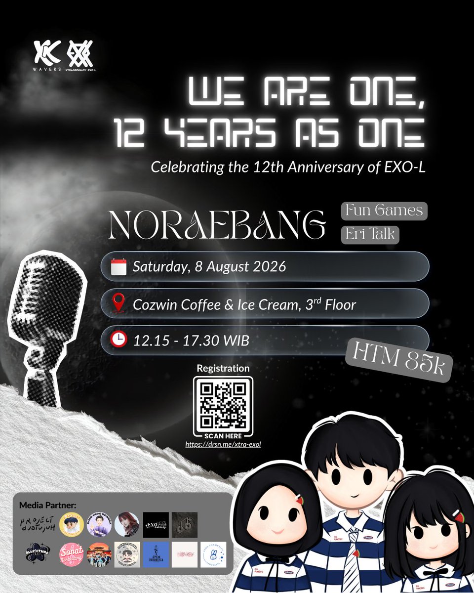 xtra_exol's tweet photo. [We Are One, 12 Years as One]

Eri, ayo seru-seruan bareng di Anniv EXO-L tahun ini yuk.. ✨️🎉

🗓 Hari dan Tanggal : Sabtu, 8 Agustus 2026 
⏰ Waktu : 12.15 - 17.30 WIB 
📍 Lokasi : Cozwin Coffee &amp; Ice Cream

Gass amankan tiket..
https://t.co/zvTh6D75pa

#EXOL #NoraebangEXO https://t.co/KBi912Hhnp
