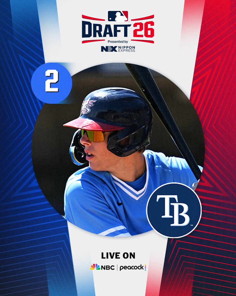 MLBDraft's tweet photo. With the 2nd pick in the 2026 Draft, @RaysBaseball selects Fort Worth Christian (TX) shortstop Grady Emerson, No. 1 on the Top 250 Draft prospects list.

Follow live: https://t.co/XWNTXiKgPC https://t.co/wlnuVqlRdv