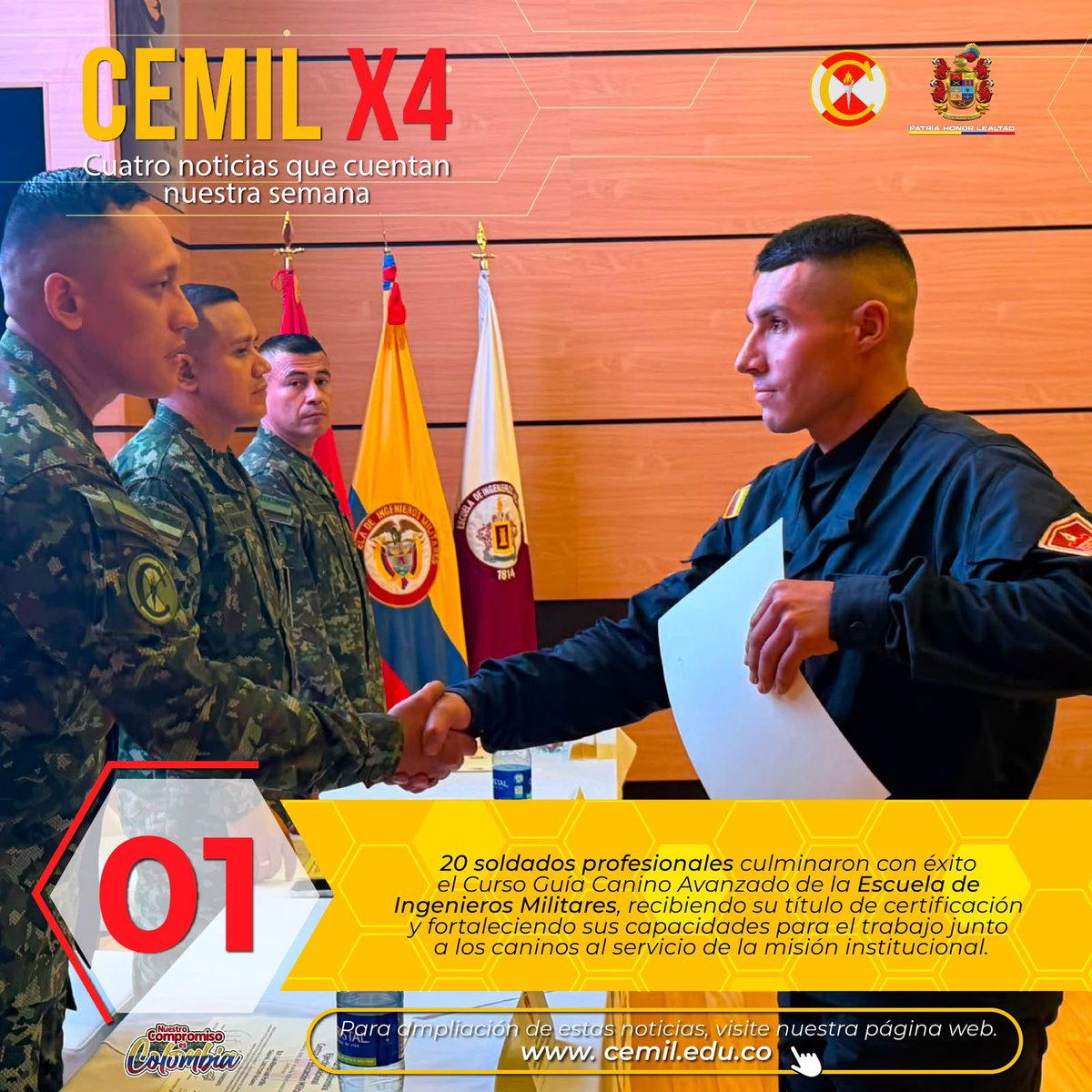 ejercito_cedoc's tweet photo. En #CEMILX4 | Te presentamos el resumen de las actividades más destacadas de nuestras Escuelas de Capacitación del Centro de Educación Militar del Ejército Nacional.

¡Mantente informado con nuestro carrusel informativo!

#PatriaHonorLealtad https://t.co/Oz0Mhr6Emc