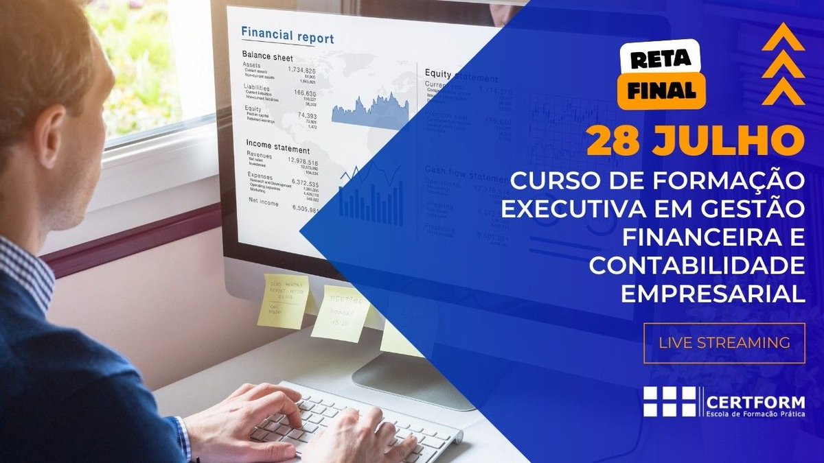 CERTFORM's tweet photo. ⏳ RETA FINAL PARA INSCRIÇÕES ·  FORMAÇÃO EXECUTIVA EM GESTÃO FINANCEIRA E CONTABILIDADE EMPRESARIAL https://t.co/U9fAX5Ied4 

geral@certform.pt

#Certform #Formacao #GestaoFinanceira #ContabilidadeEmpresarial #CursoOnline https://t.co/PR4dn45Ca9
