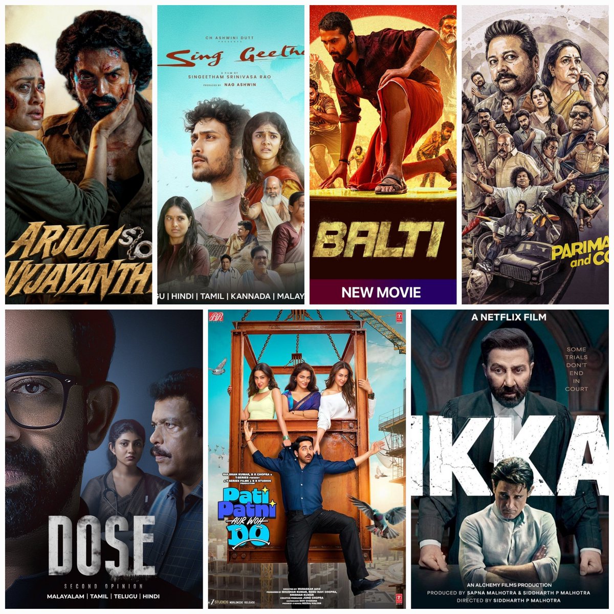 SouthHDUpdate's tweet photo. WEEKLY STREAMING || 5th - 11th July

[7th]

🌟 #ArjunSonOfVyjayanthi - JioHotstar

[8th]

🌟 #SingGeetham - Netflix

[9th]

🌟 #Balti - SonyLIV

[10th]

🌟 #ParimalaAndCo - ZEE5

🌟 #Dose - Prime Video

🌟 #PatiPatniAurWohDo - Netflix

🌟 #Ikka - Netflix https://t.co/39z8BHx74t