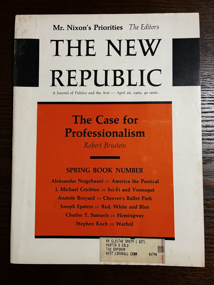 bryancurtis's tweet photo. Another piece from the Curtis Magazine Conservancy:

A 1969 review of Slaughterhouse-Five by “J. Michael Crichton.” He published The Andromeda Strain two weeks later.
https://t.co/McP7AF2PqK https://t.co/saETRJcKbk