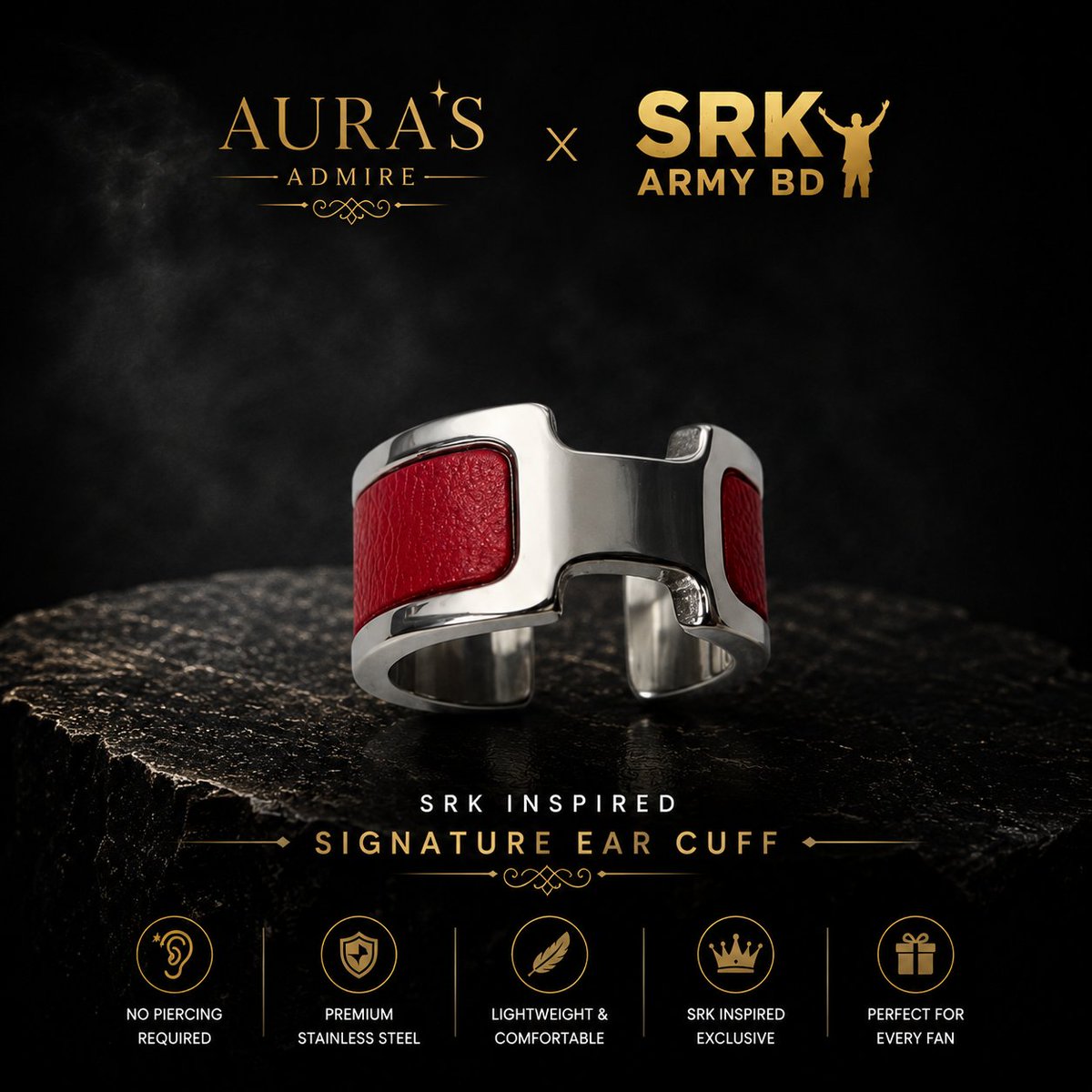 ShahriaRishad's tweet photo. PRE-BOOKING IS NOW OPEN! 🔥
SRK Inspired Signature Ear Cuff 🤍
⚠️ Pre-Booking ছাড়া এই প্রোডাক্ট পাওয়া যাবে না। স্টক অতিরিক্ত আনা হবে না।
📌 অর্ডার নিশ্চিত করতে অগ্রিম পেমেন্ট প্রয়োজন। 📦 India থেকে আসার পর দ্রুত ডেলিভারি করা হবে।
#EarCuff #ShahRukhK @ArmyShahrukhBD https://t.co/d6IcDDNOUa