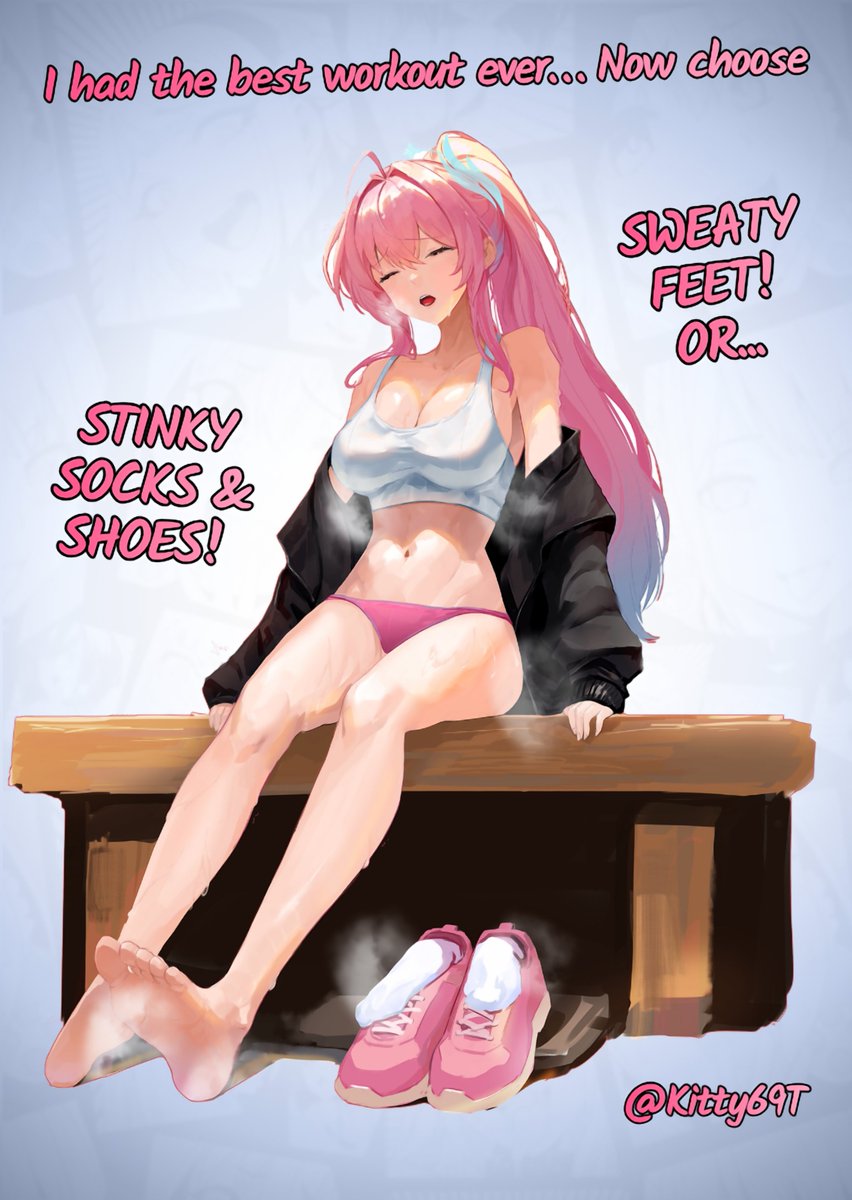 Kitty69T's tweet photo. I had the best workout ever…

Now choose: sweaty feet or stinky socks and shoes? https://t.co/cAWXnDOaa9