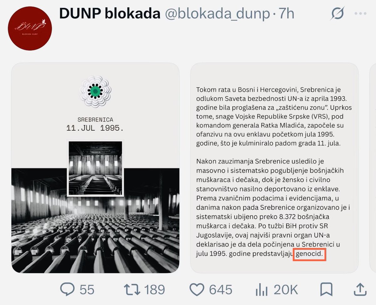 Vookela's tweet photo. Него, јесте ли чули да ће студенти, када испобеђују, признати геноцид у Сребреници? https://t.co/L6aDCFBUr1