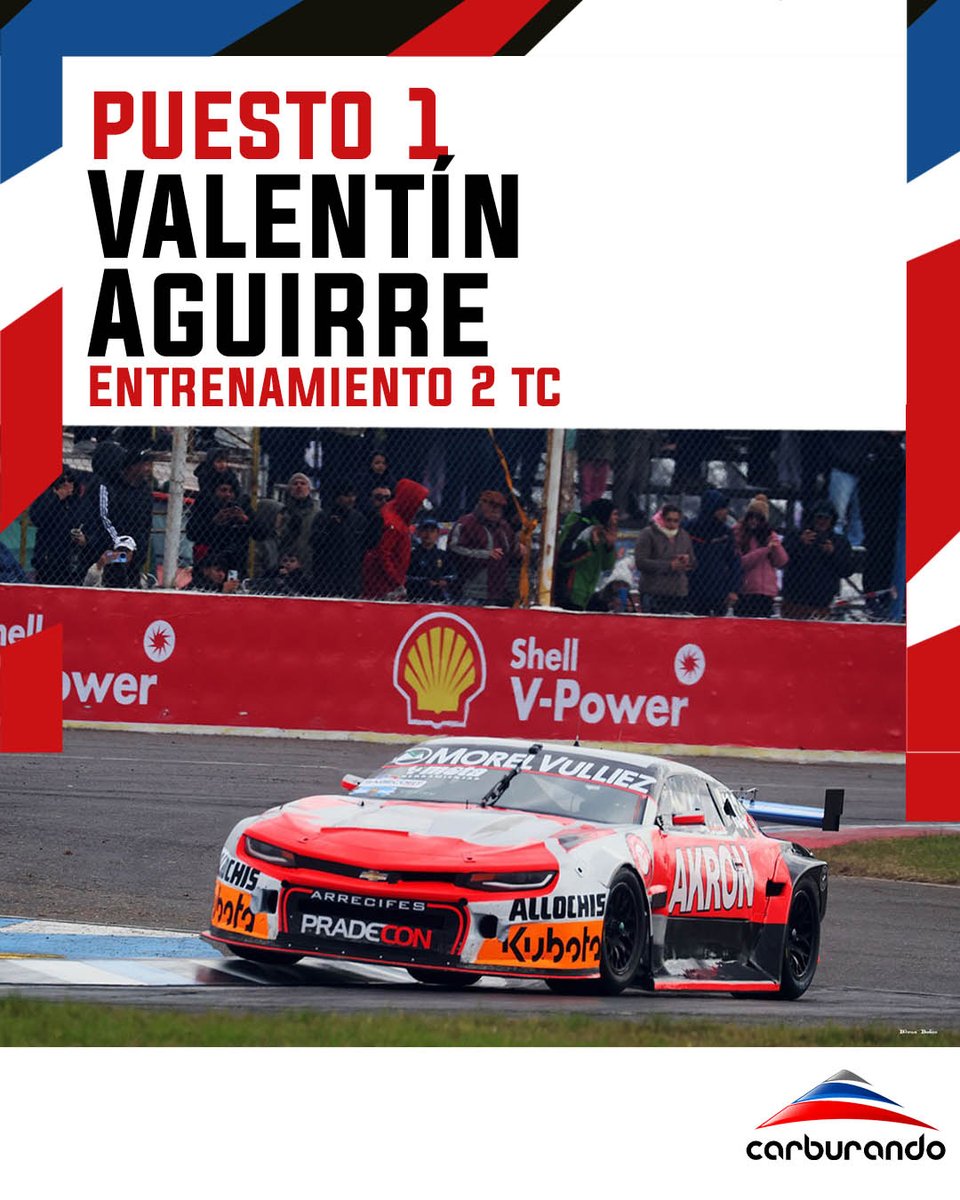 CarburandoTV's tweet photo. 🏁 Valentín Aguirre lideró el segundo ensayo del TC en Posadas con un tiempo de 1:31.753.

2️⃣ Nicolás Bonelli (+0.088)
3️⃣ @ottofritzler7 (+0.105)

La actividad del TC continuará con la clasificación a partir de las 16hs.

📸 @bernabosco

#TCenPosadas #Aguirre https://t.co/ByPn4k3x0V