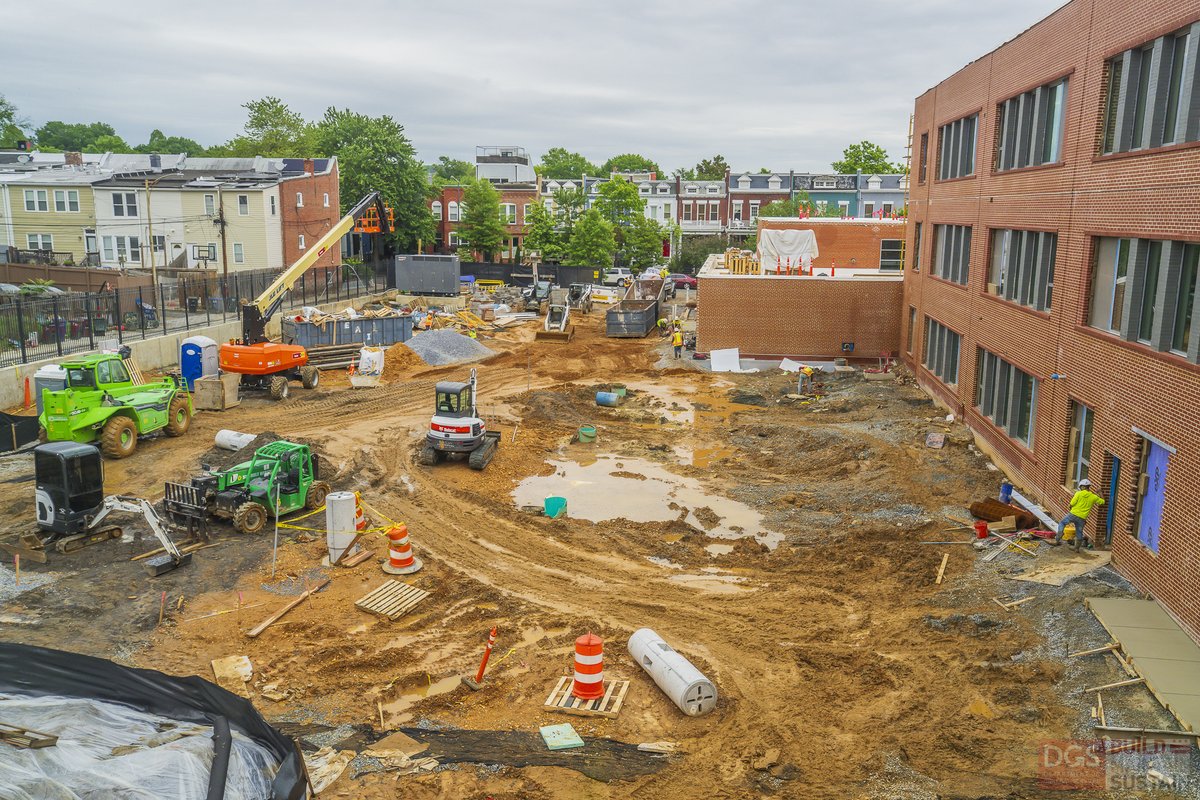 DCDGS's tweet photo. 🚧With construction nearing completion, J.O. Wilson ES in #Ward6 is on track to open for the SY26-27 school year!  A roughly 93,000 sqft modernization, incorporating LEED for Schools – Gold &amp; geothermal wells, J.O. Wilson is built to become a Net-Zero energy building. #DGSBuilds https://t.co/ssTlJstUc2