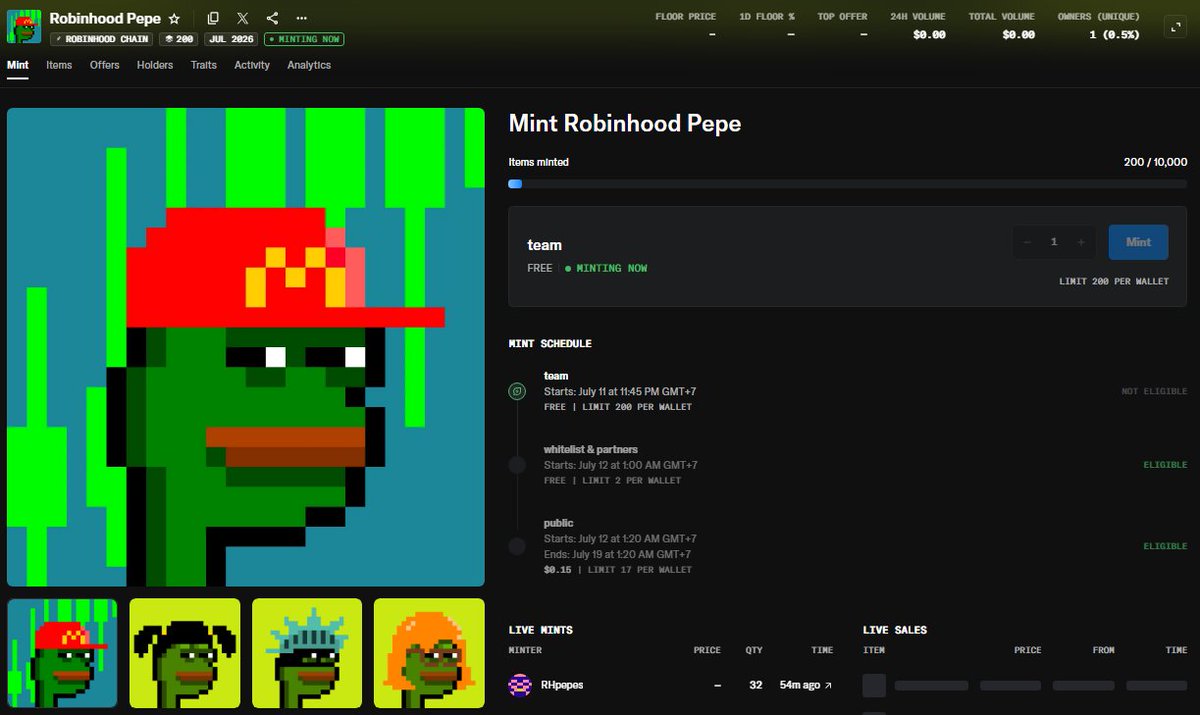 HodlNFT1K's tweet photo. Will give some spot @PepesRobinhood
Drop your ETH RobinHood 

5 Mins https://t.co/1fnBhXx1EW