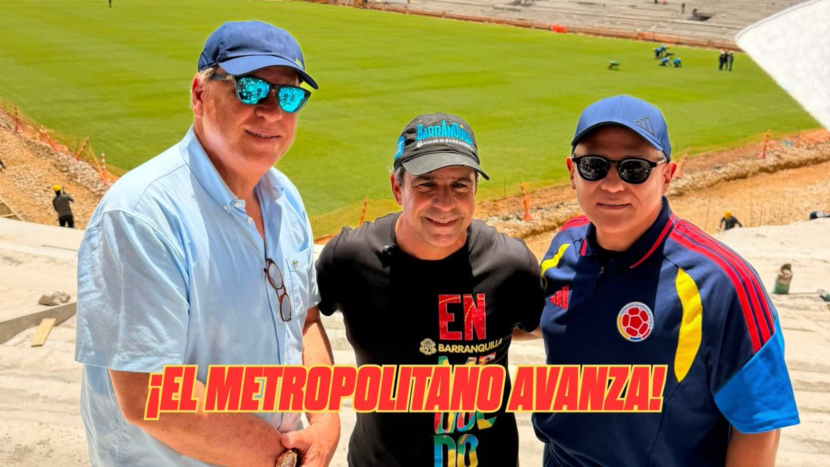 FCF_Oficial's tweet photo. Avanzan con firmeza las obras del estadio Metropolitano de Barranquilla ✌️🔝

El presidente de la FCF, Ramón Jesurun, conoció de primera mano el progreso de los trabajos de adecuación del escenario deportivo del país. 🏟️

🔗https://t.co/t9K4I5eV6R https://t.co/NDj2IPcX8W