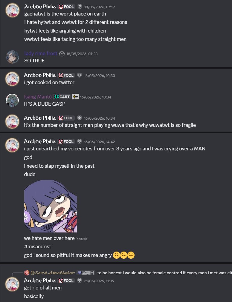 retryall2's tweet photo. "3 years ago I was crying over a man"

>be a yuri artist
>straight female
>calls herself lesbian
>miserable misandrist foid trying to sabotage the wuwa comm
>turns out she got pumped and dumped by a guy so now she hates all men

99% of female yuritards summarized. https://t.co/q6N6cIKonO