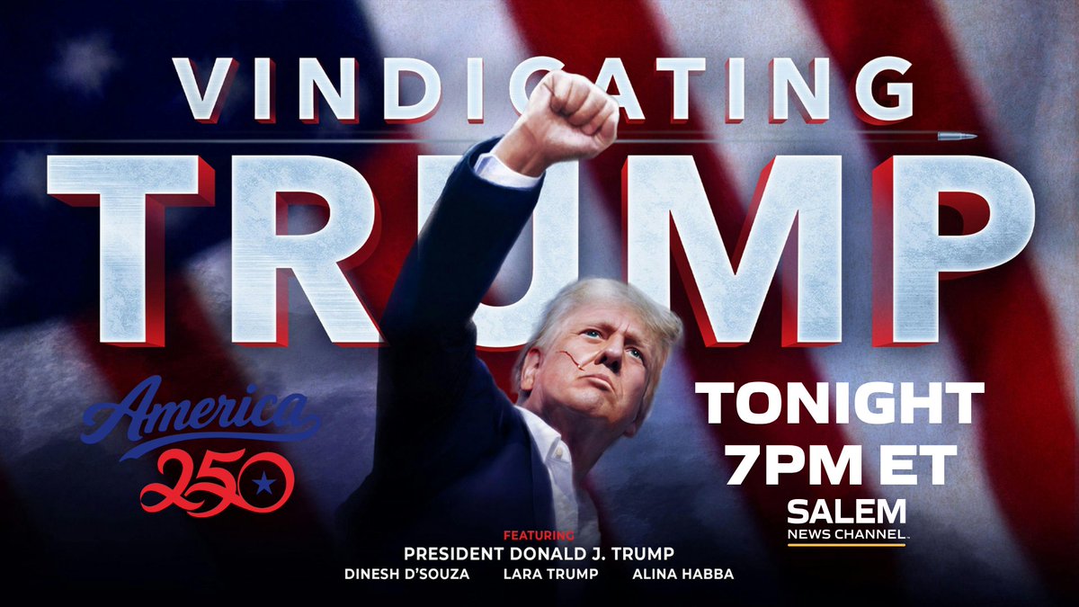 660KSKY's tweet photo. One movement. One president. A fight that changed America.

Vindicating Trump examines the forces behind Donald Trump’s rise, the opposition he faced, and the political battles that continue to shape his legacy.

📺 Watch tonight at 7 PM ET on Salem News Channel.
#KSKY https://t.co/FYBxMa6mpI
