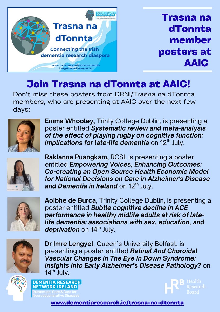 drnire's tweet photo. DRNI members are out in force at #AAIC26 today and over the next few days! If you are wondering what posters to visit, look no further ⬇️ https://t.co/yq2Px6X8p5